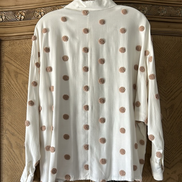 Zara Cream Blouse with Brown Dots - Picture 4 of 5